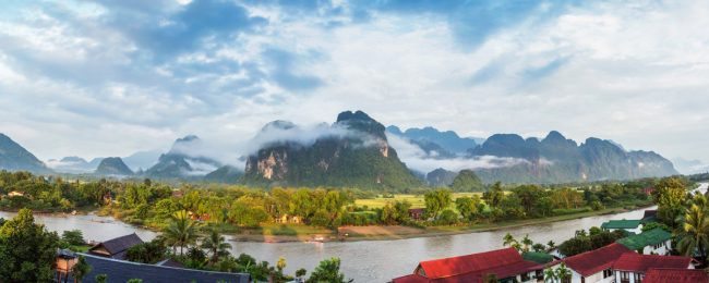 View for panorama in Vang Vieng, Laos.