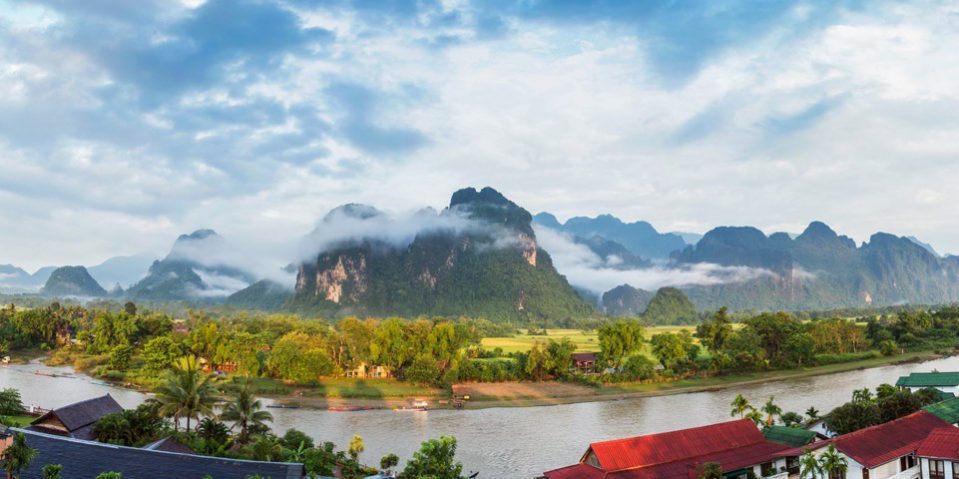 View for panorama in Vang Vieng, Laos.